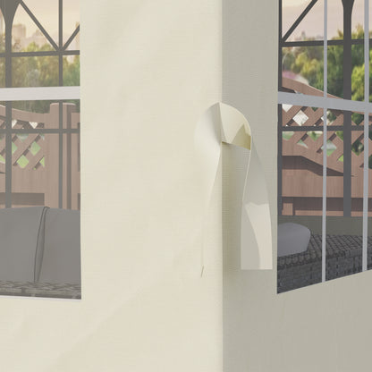 Outsunny 4 Paredes Laterales Para Cenador 3x4 M Con 8 Ventanas Crema_4