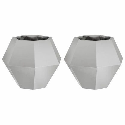 Jardinera 2 Uds. Plateado 50 X 50 X 40 Cm Acero Inoxidable_0