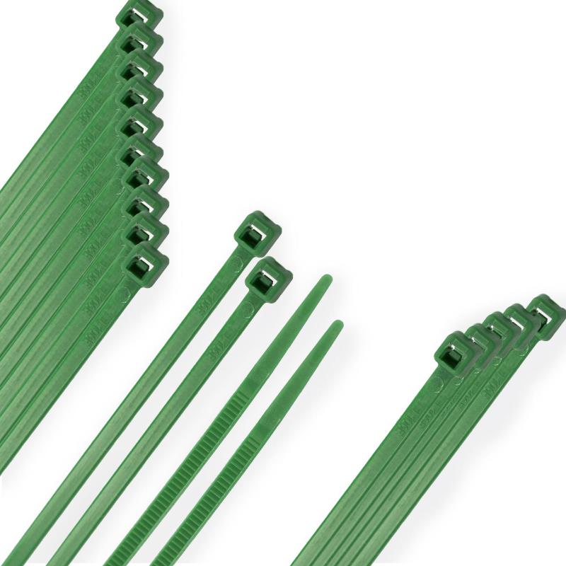 Brida Nylon 100%. Color Verde 3,6 X 200 Mm. Bolsa 100 Unidades. Abrazadera Plastico, Organizador Cables, Alta Resistencia