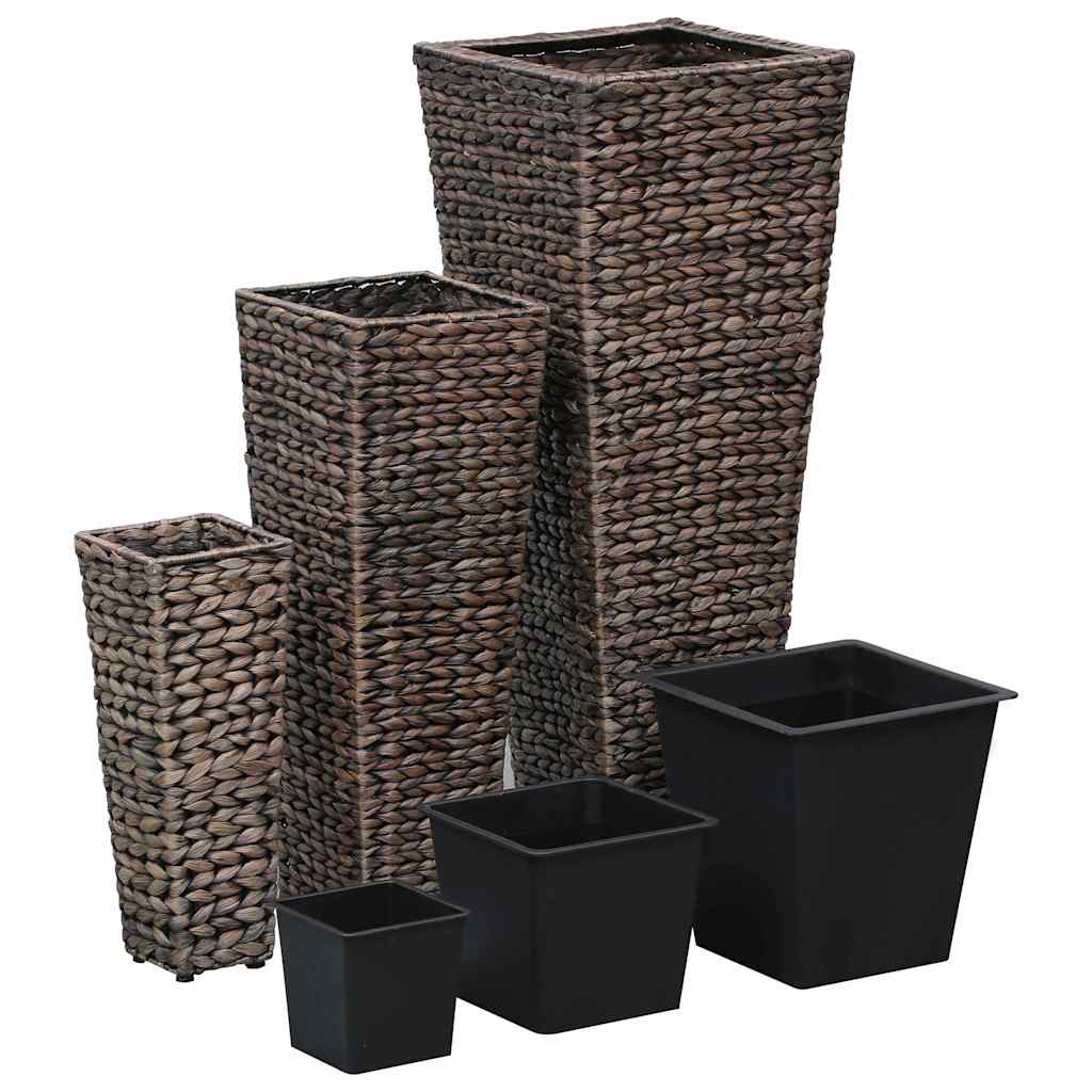 Conjunto De Arriates 3 Piezas Jacinto De Agua Marrón Oscuro_0