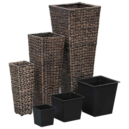 Conjunto De Arriates 3 Piezas Jacinto De Agua Marrón Oscuro_0
