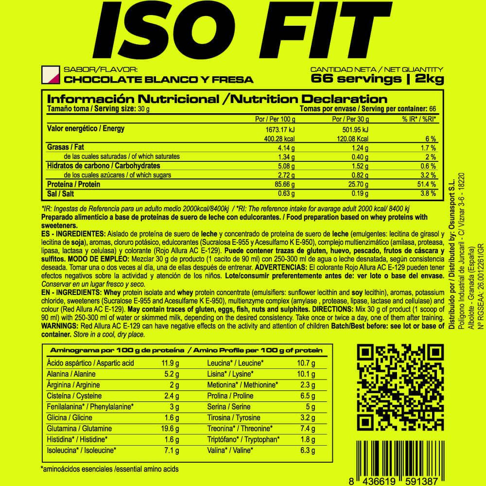 Iso Fit - 2kg - Chocolate Blanco Con Fresa - Aumenta La Masa Muscular - Masmusculo_4
