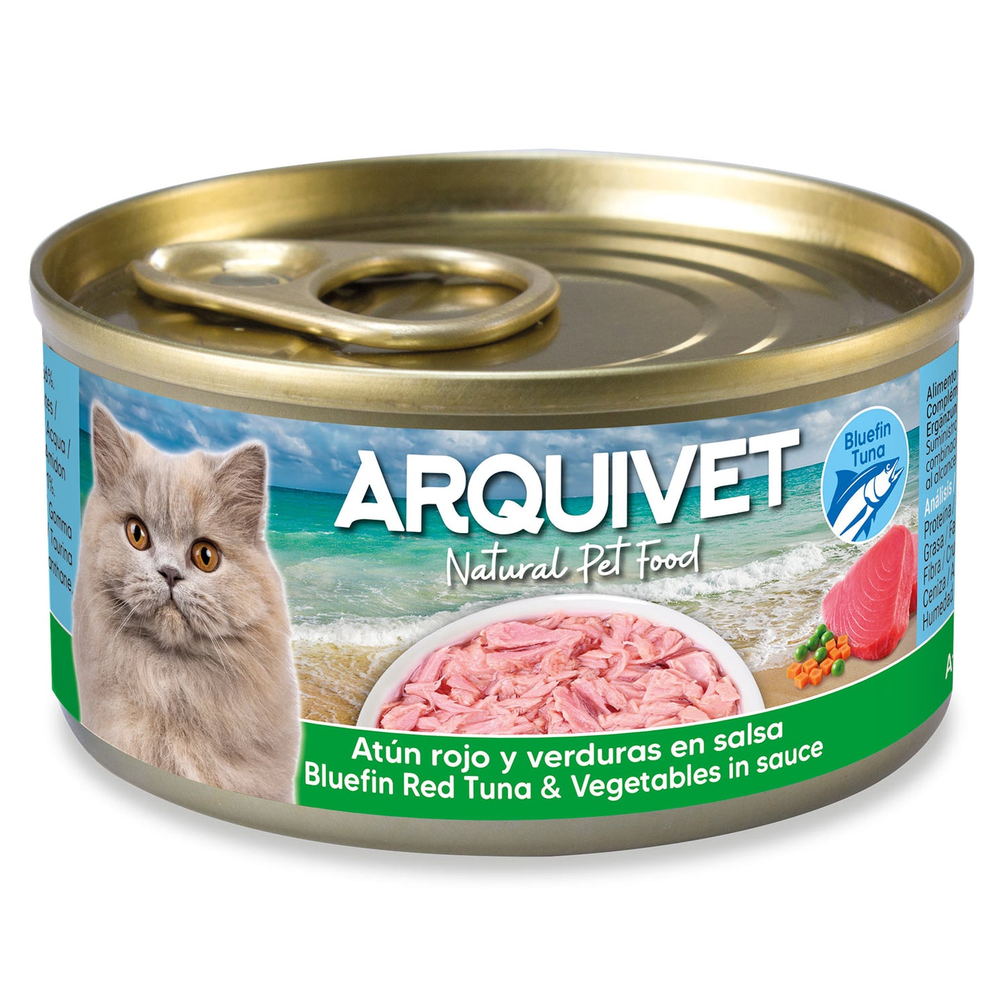 Atum vermelho e legumes em molho Arquivet 80 g Alimento húmido para gatos