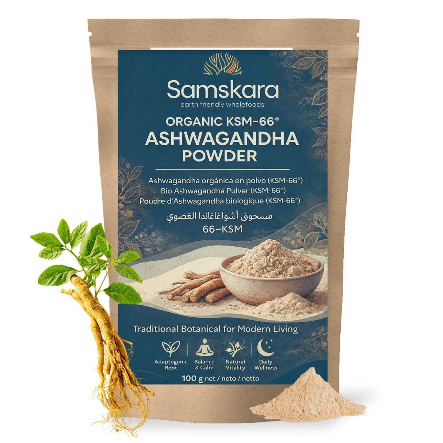Ashwagandha Ksm-66 En Polvo Bio - 100g_0
