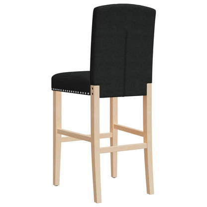 Taburetes Altos 2 Uds Madera Maciza De Caucho Y Tela_5