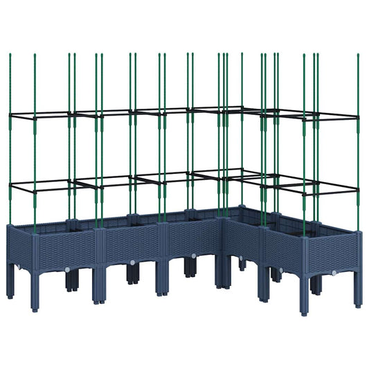 Jardinera Con Enrejado Pp Azul Gris 160x120x142,5 Cm_0