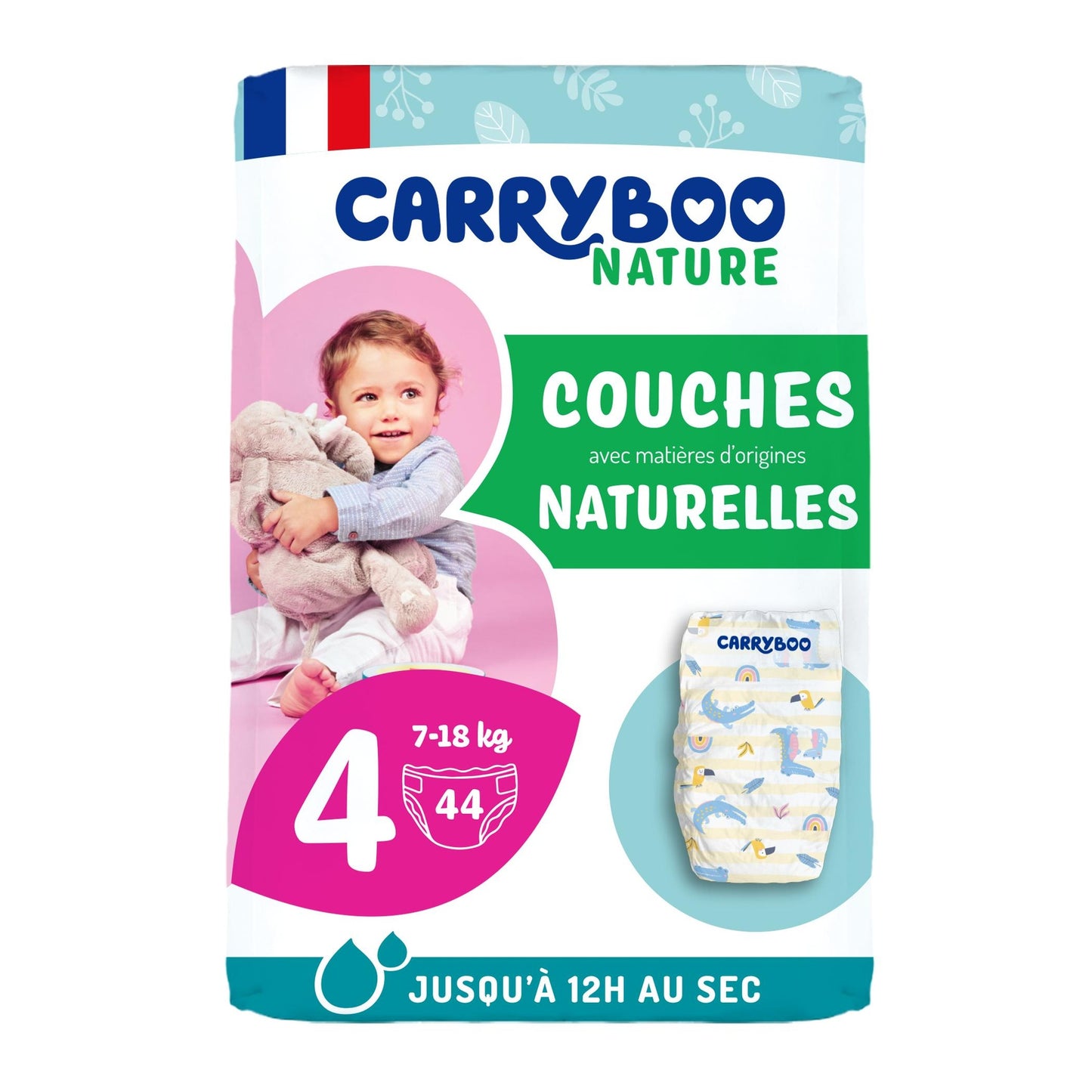 Fraldas Carryboo Nature Fraldas e fraldas naturais, tamanho 4 (7-18 kg)