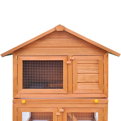 Casa De Animales Pequeños Jaula Conejera 3 Niveles Madera_3
