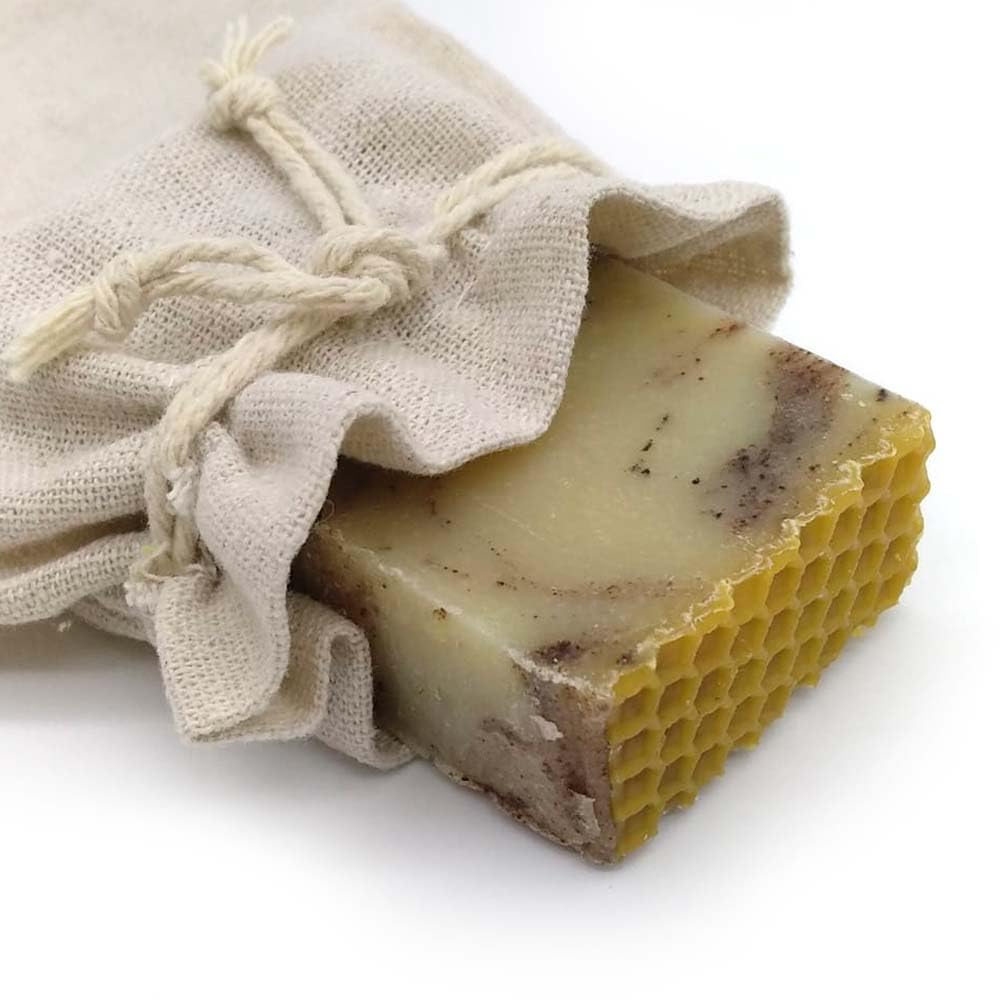 Jabón Natural Miel Y Propóleo 90g En Bolsa Regalo De Yute - Previene Sequedad En La Piel - Reduce Acné - Higiene Íntima_0