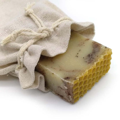 Jabón Natural Miel Y Propóleo 90g En Bolsa Regalo De Yute - Previene Sequedad En La Piel - Reduce Acné - Higiene Íntima_0