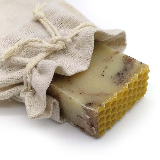 Jabón Natural Miel Y Propóleo 90g En Bolsa Regalo De Yute - Previene Sequedad En La Piel - Reduce Acné - Higiene Íntima_0