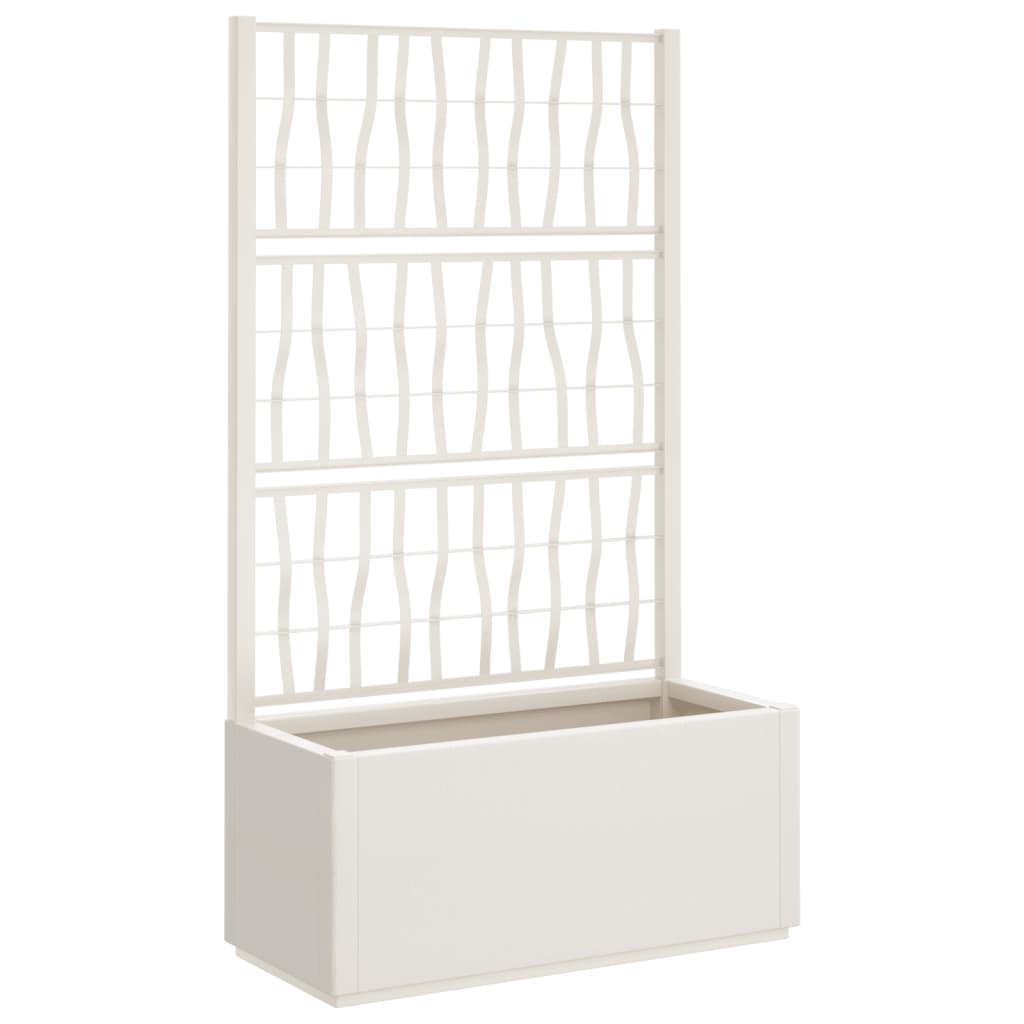 Jardinera Con Enrejado Pp Blanco 80x36x140 Cm_0