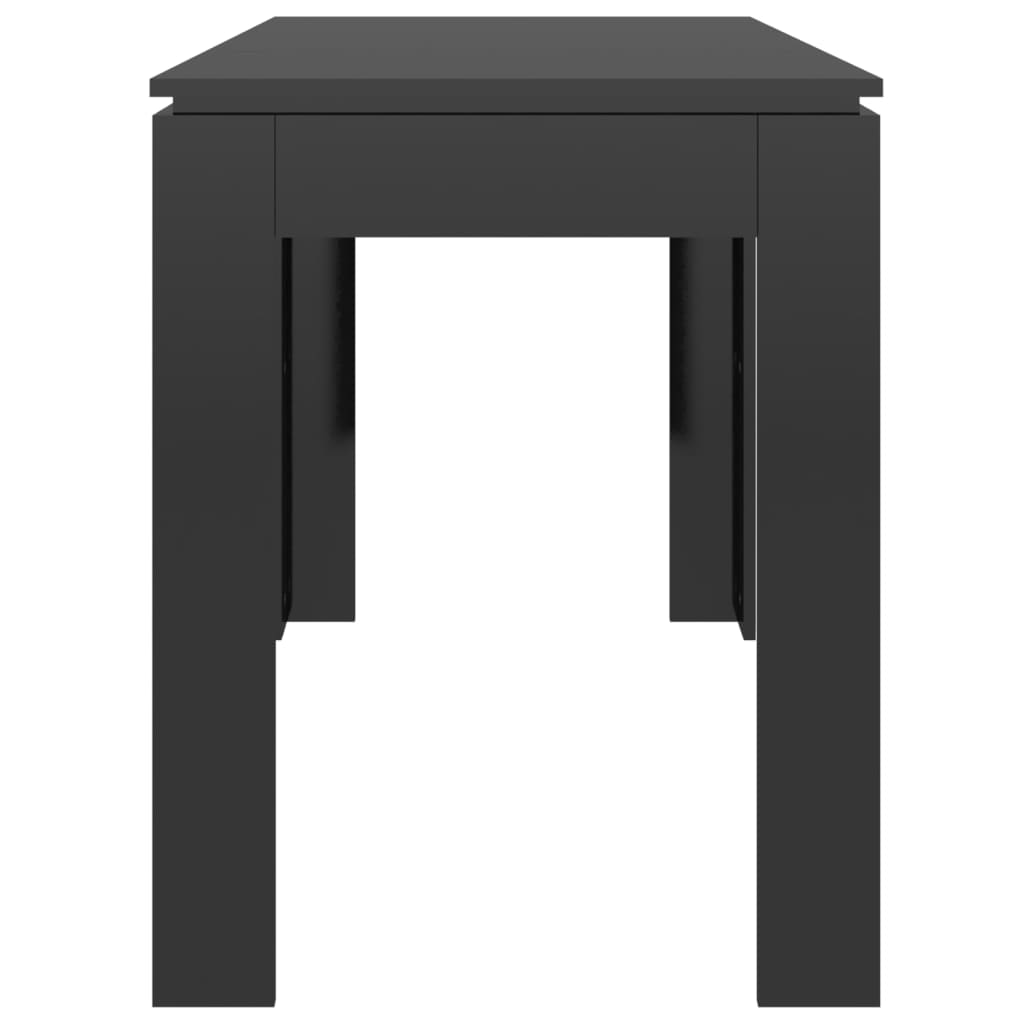 Mesa De Comedor Madera De Ingeniería Negro Brillo 120x60x76 Cm_3