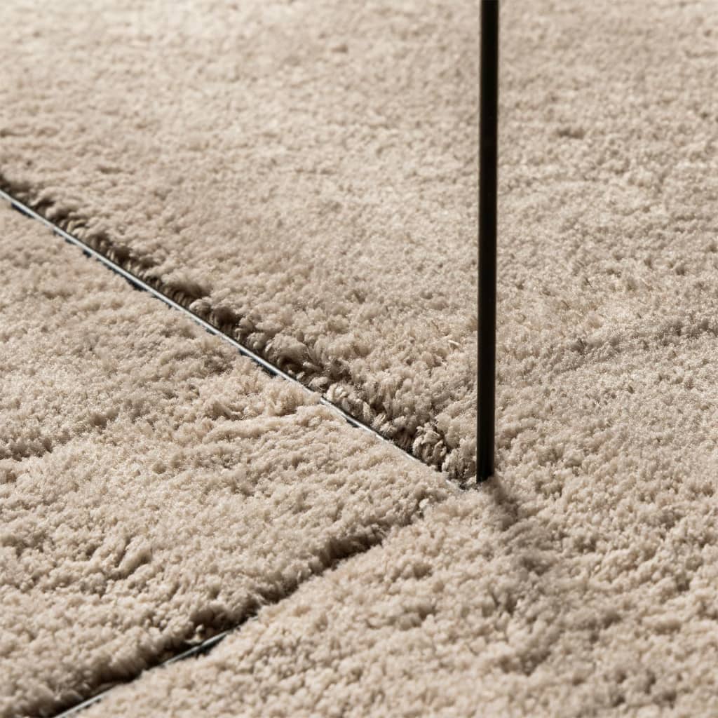 Alfombra De Pelo Corto Suave Lavable Huarte Arena Ø 160 Cm / Vetonek_3
