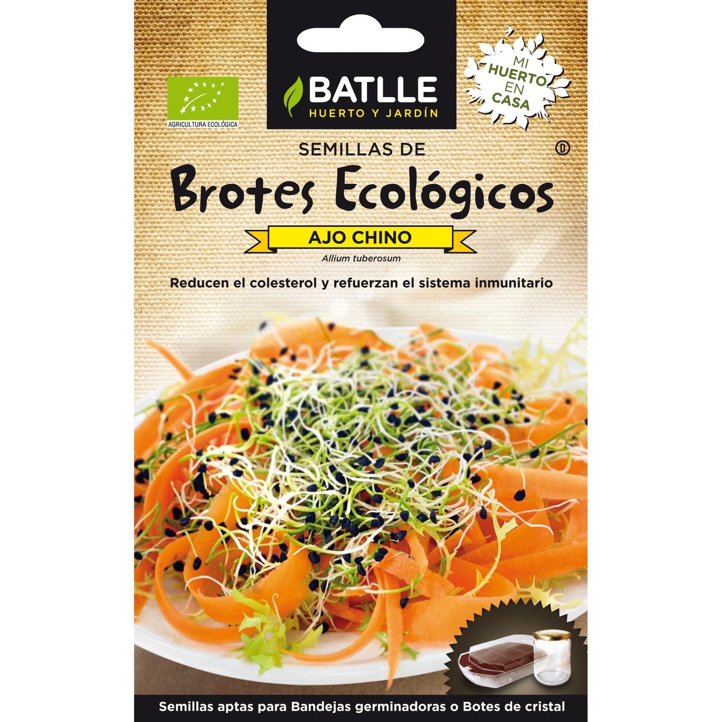 Sementes de rebentos de alho chinês biológico Batlle