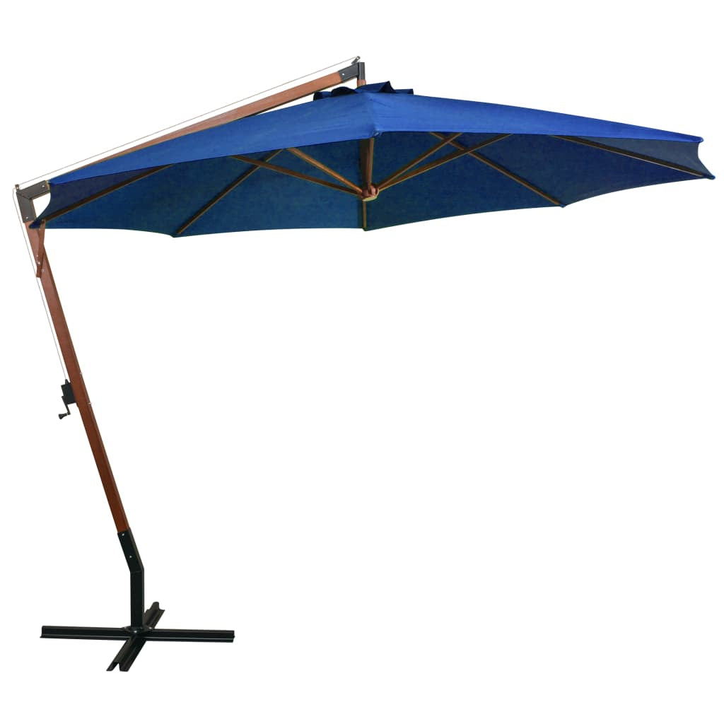 Vidaxl Sombrilla Jardín Colgante Palo Madera Abeto Celeste 3,5x2,9 M_1