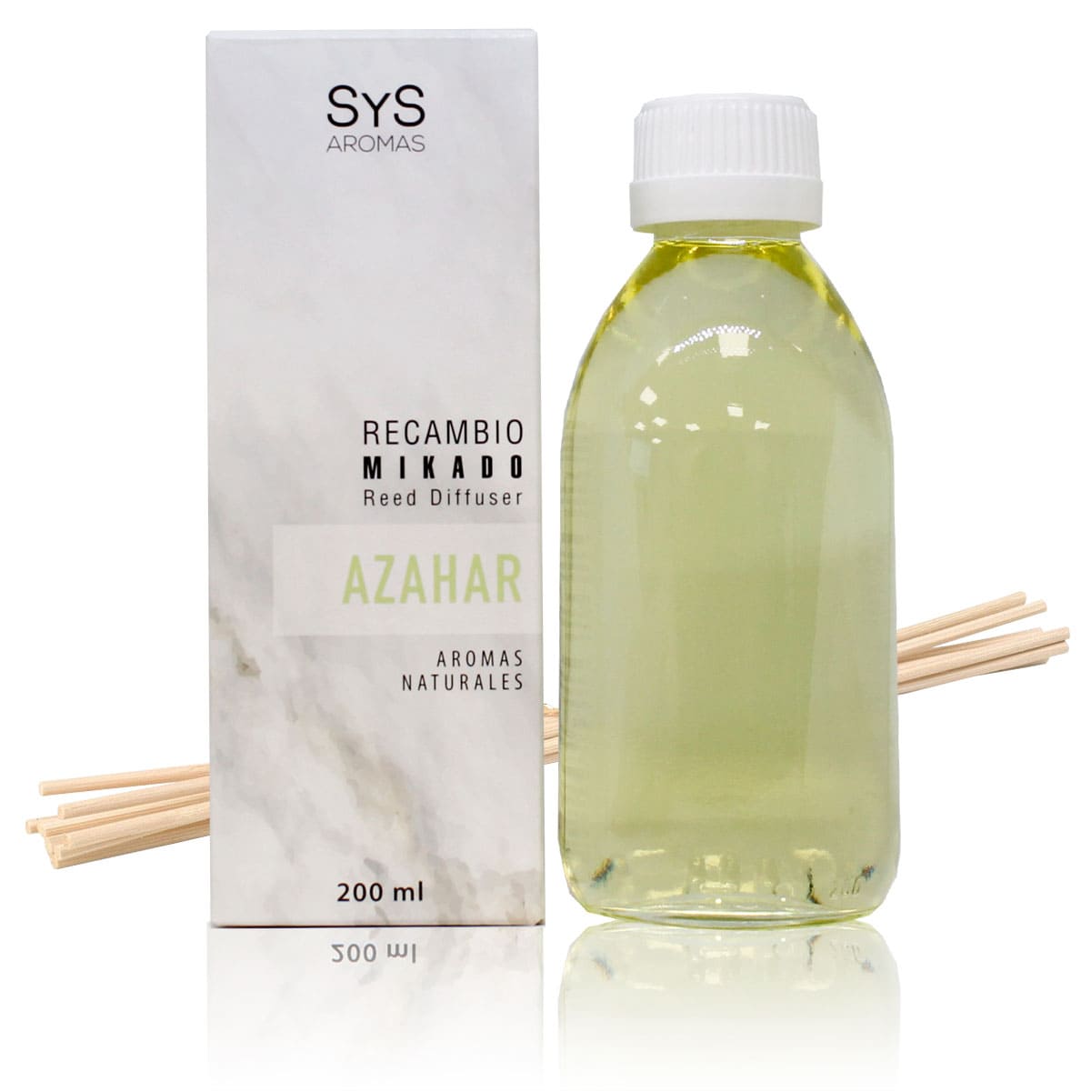 Recambio Mikado Azahar 200 ml Con Varillas | Aroma Floral Fresco | Refill Difusor | Larga Duración_0