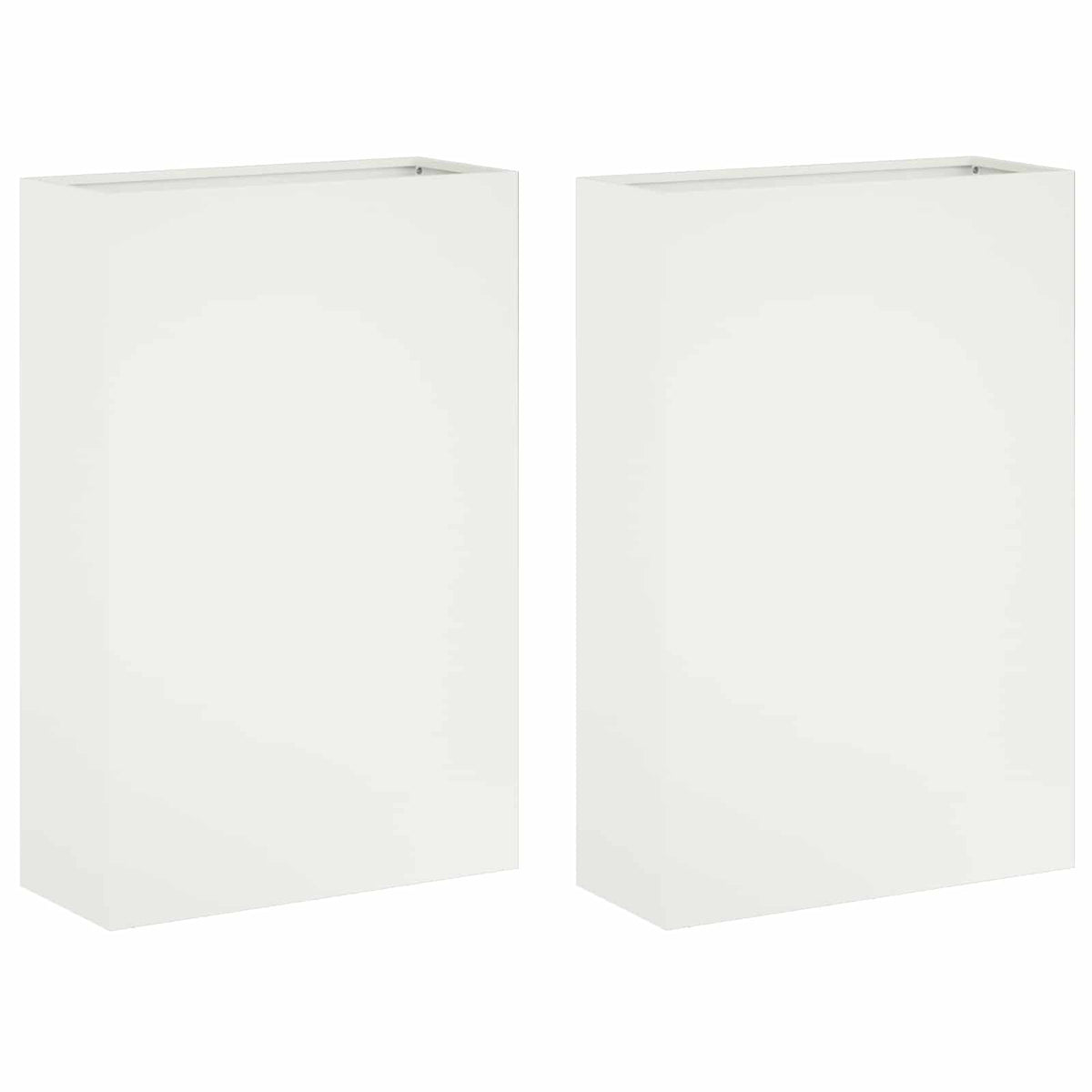 Macetero De Jardín 2 Uds. Blanco 40 X 20 X 75 Cm_0