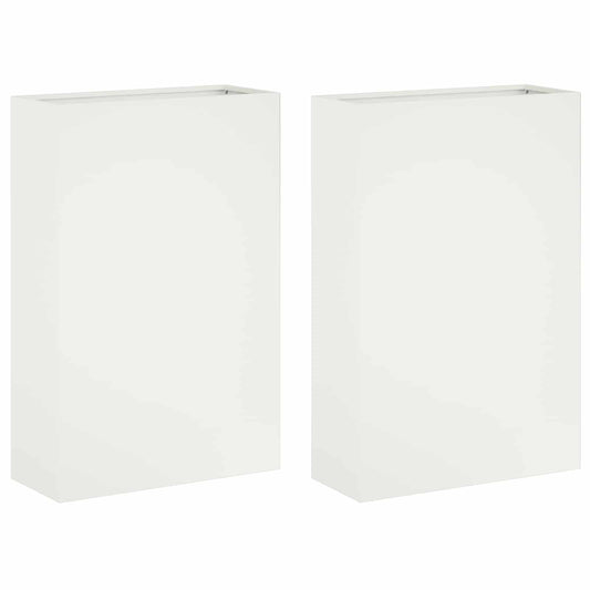 Macetero De Jardín 2 Uds. Blanco 40 X 20 X 75 Cm_0