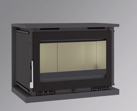 BRICOSOL Estufa de leña para colgar FM Modelo M-170 K Con Turbina, Interior Vermiculita Cristal Serigrafiado_0