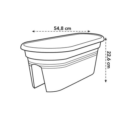 Floreira de varanda Elho Green Basics Antracite 55 cm