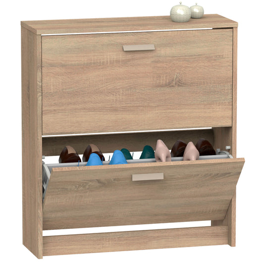 Zapatero Entrada Recibidor, Mueble Auxiliar Estrecho Zapatos, 2 Puertas, Madera 82x74x25 Cm, Briebe, Nova, Madera_0