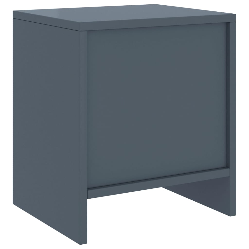 Mesita De Noche Madera Maciza De Mango Gris Claro 35x30x40 Cm_2