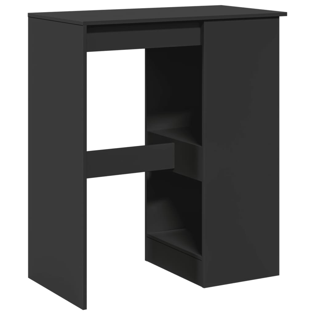 Mesa Alta Con Estantes Madera Ingeniería Negra 90x47,5x103,5 Cm_4