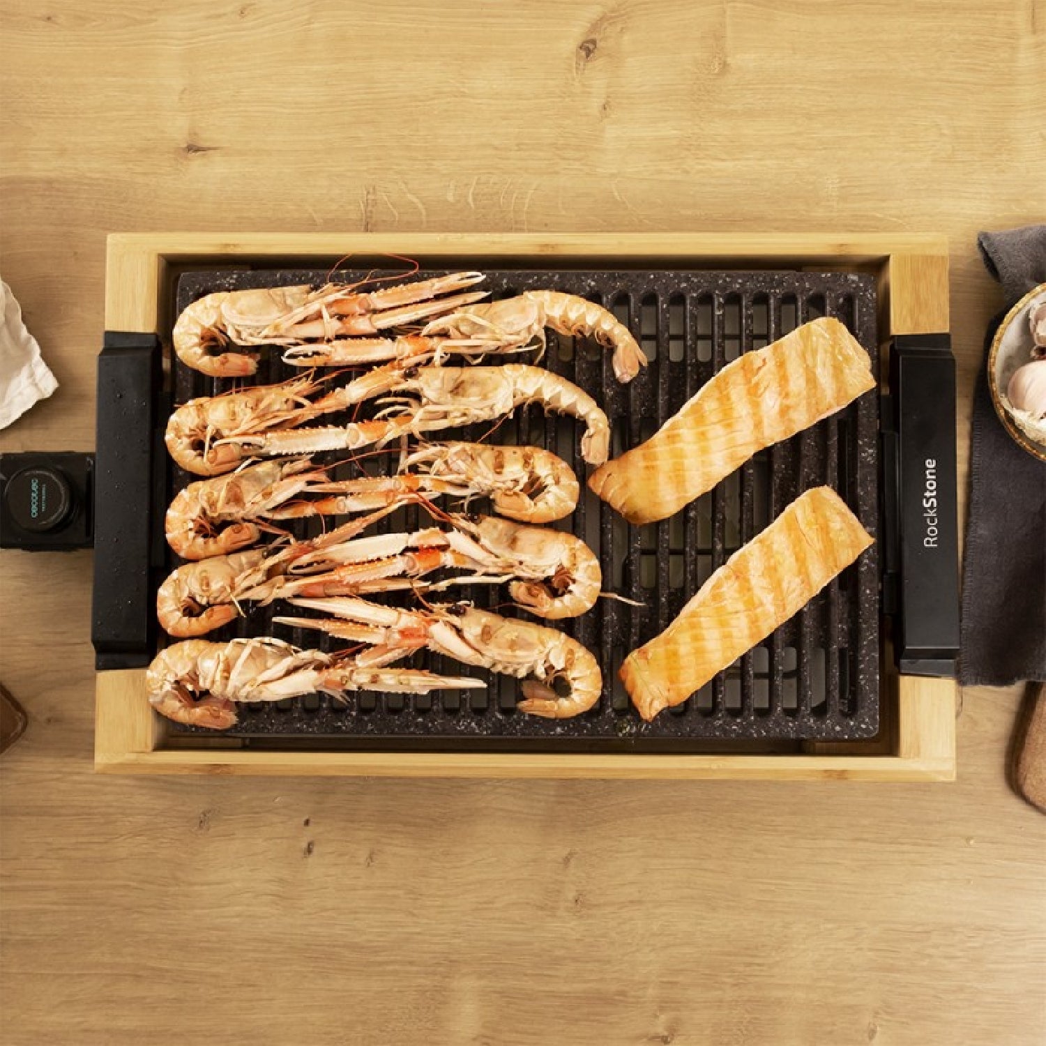 Cecotec Plancha De Asar Eléctrica Tasty&grill 2000 Bamboo Linestone. Potencia 2000 W Estructura Bambú Termostato Regulab_3