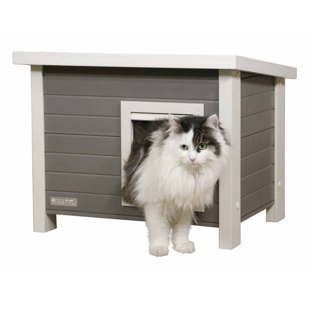 Kerbl Caseta Para Gatos Eco Eli Gris Y Blanco 57x45x43 Cm_4