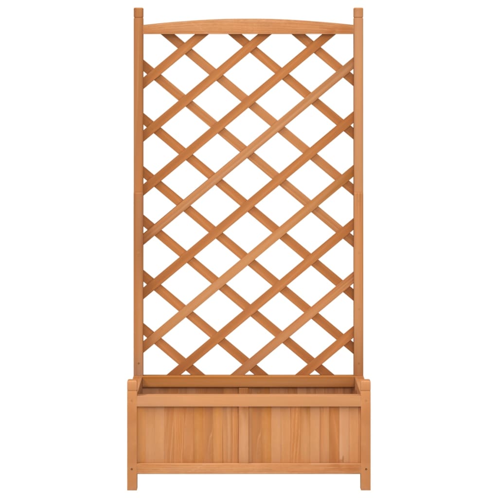 Jardinera Con Enrejado Marrón 75x35x150 Cm Madera Maciza De Abeto_3