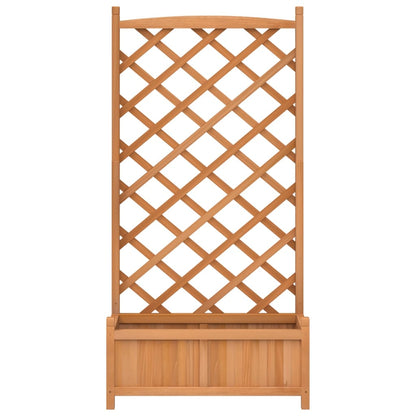 Jardinera Con Enrejado Marrón 75x35x150 Cm Madera Maciza De Abeto_3