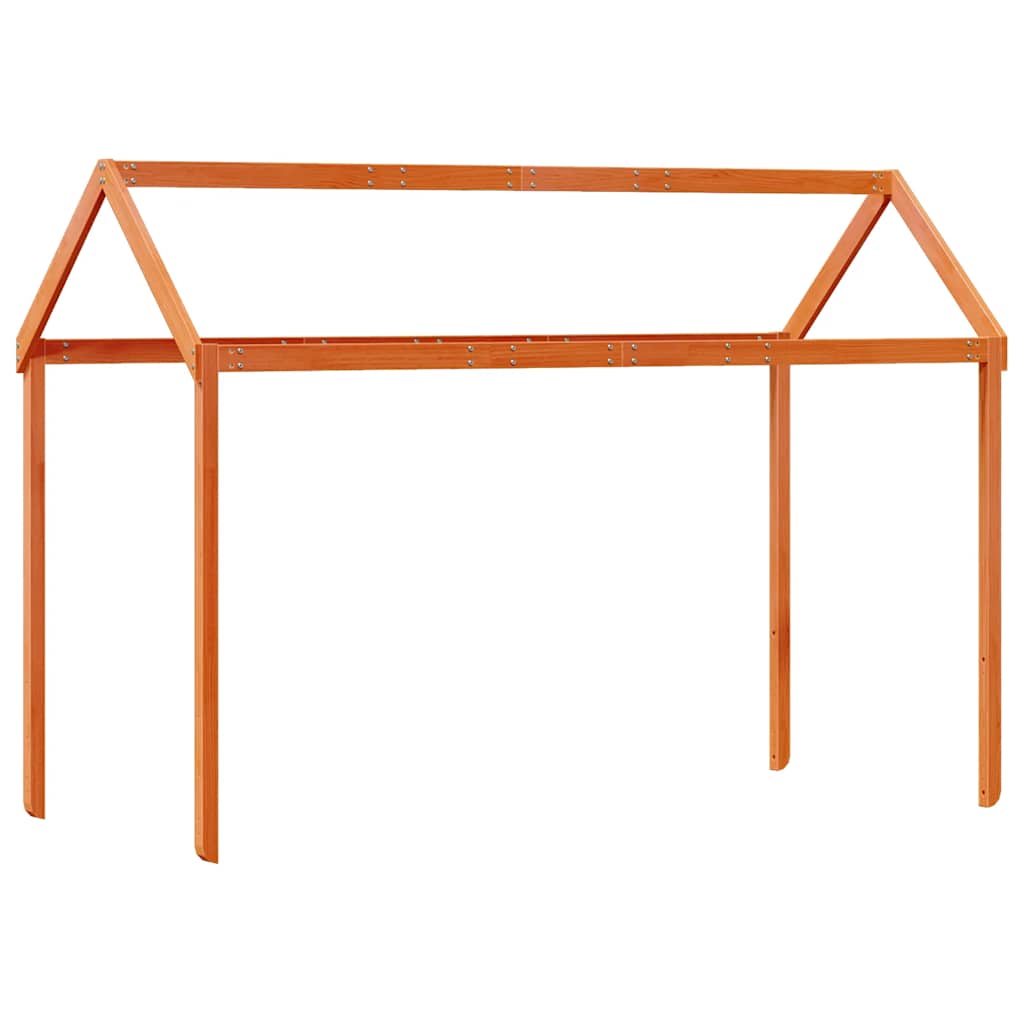 Techo De Cama Infantil Madera Maciza Pino Marrón 207x95,5x159cm_0
