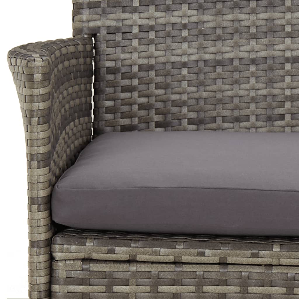 Vidaxl Set Comedor De Jardín 5 Piezas Con Cojines Ratán Sintético Gris_5