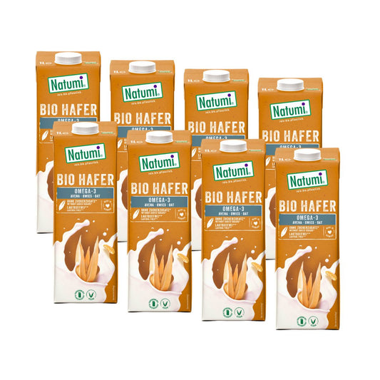 Pack de 8 Bebidas Natumi de Aveia Biológica com Ómega 3, 1 L