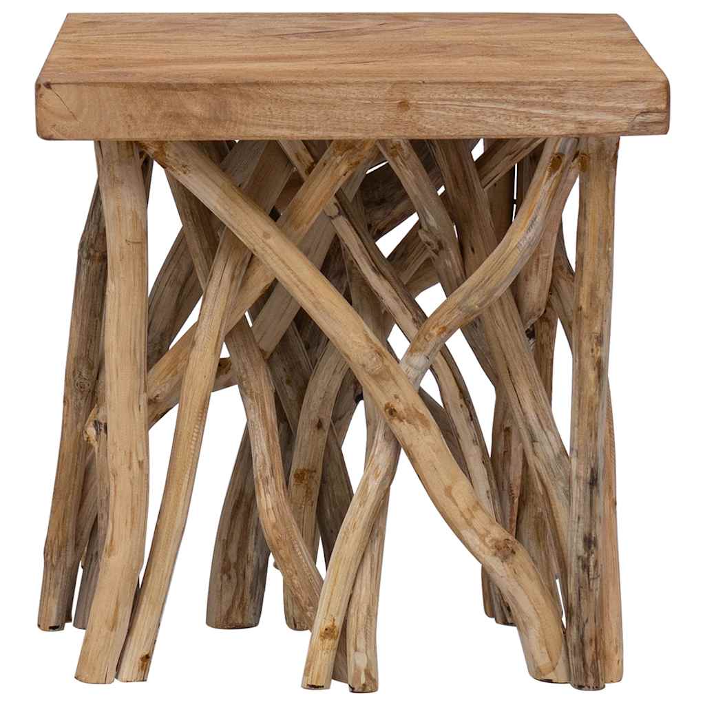 Mesa De Centro De Troncos Madera Reciclada Mixta 40x40x40 Cm_0