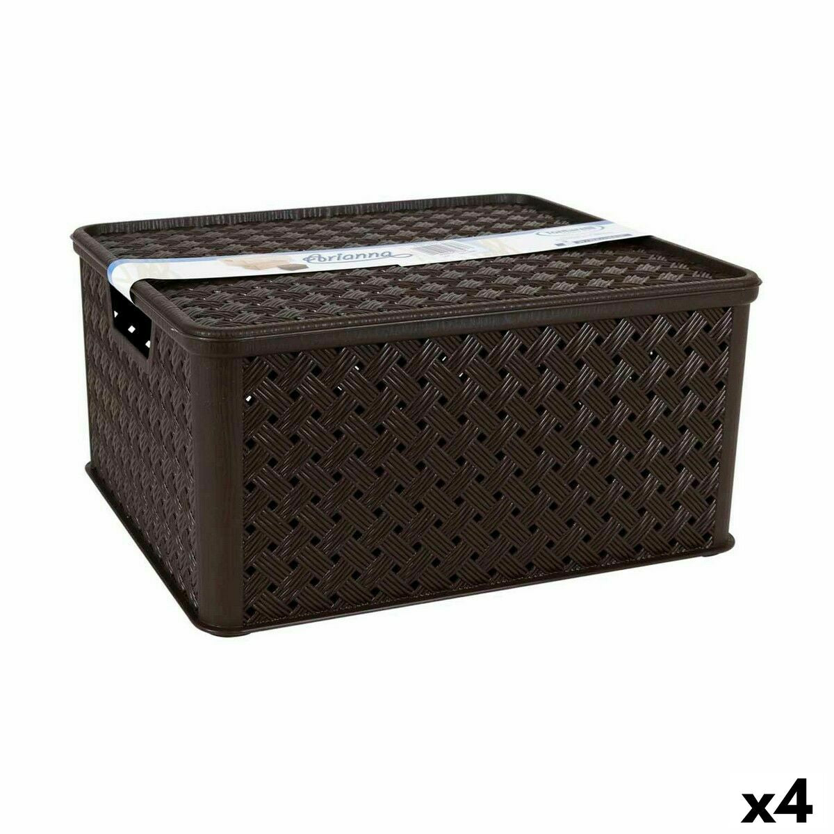 Caja De Almacenamiento Con Tapa Tontarelli Arianna 33,5 X 29,5 X 16,5 Cm (4 Piezas)_0
