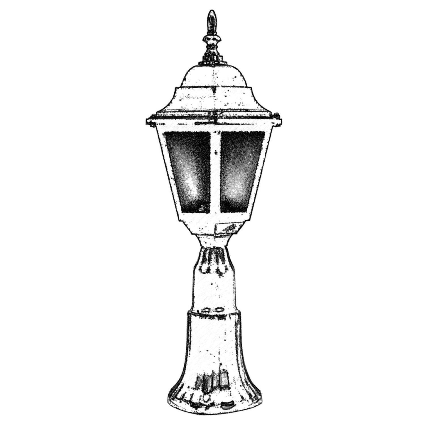 Aplique De Suelo Faro Para Exterior, Abs , Negro, 23x23x60, Casquillo E 27 Max 60 W