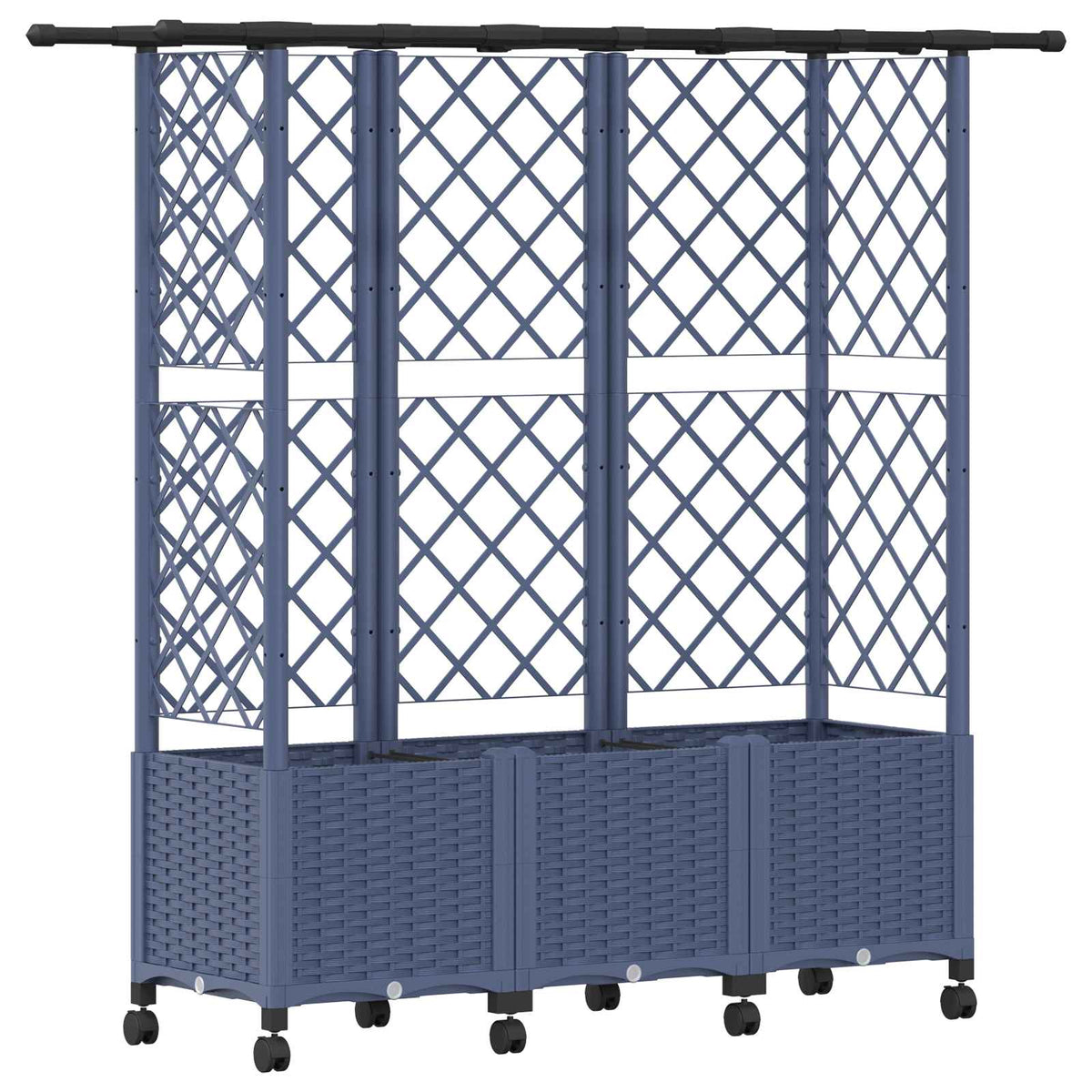 Cama Elevada Con Trellis Y Techo Gris 163,5 X 40 X 142 Cm Pp_0