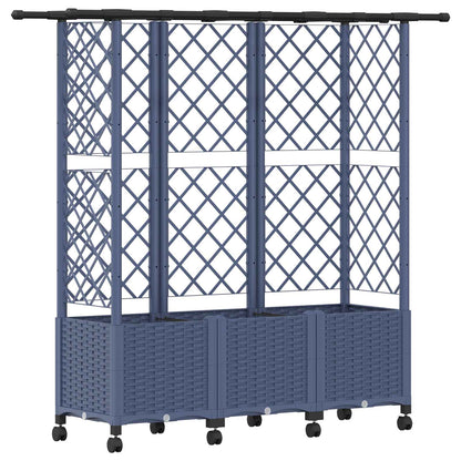 Cama Elevada Con Trellis Y Techo Gris 163,5 X 40 X 142 Cm Pp_0