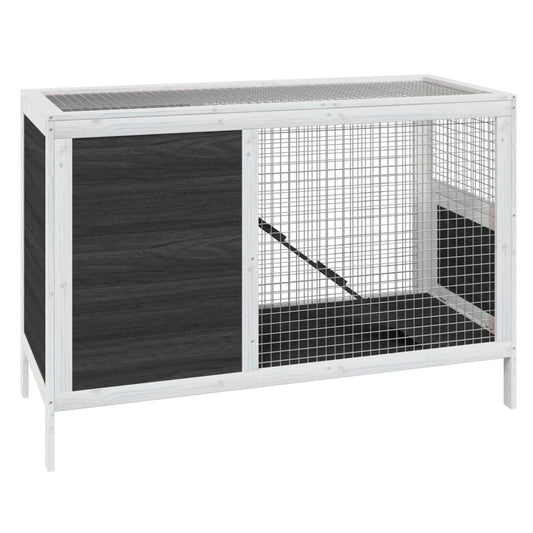 Vidaxl Conejera De Madera Maciza De Pino Gris 103x44x69,5 Cm_0