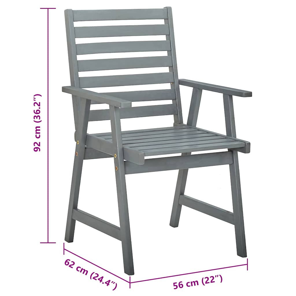 Vidaxl Sillas De Comedor Jardín 2 Uds Madera Maciza Acacia Con Cojines_2