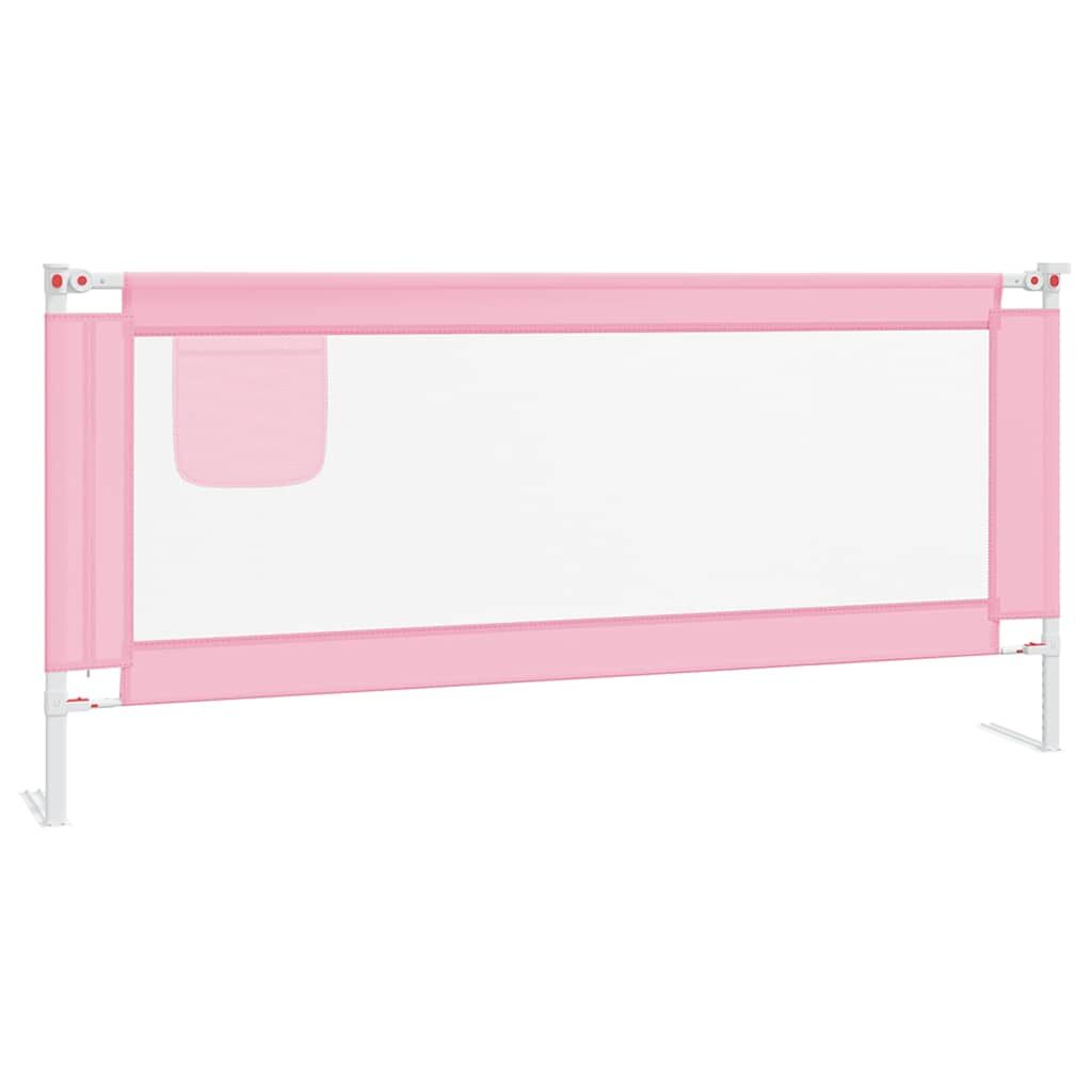 Vidaxl Barandilla De Seguridad Cama De Niño Rosa Tela 200x25 Cm_0