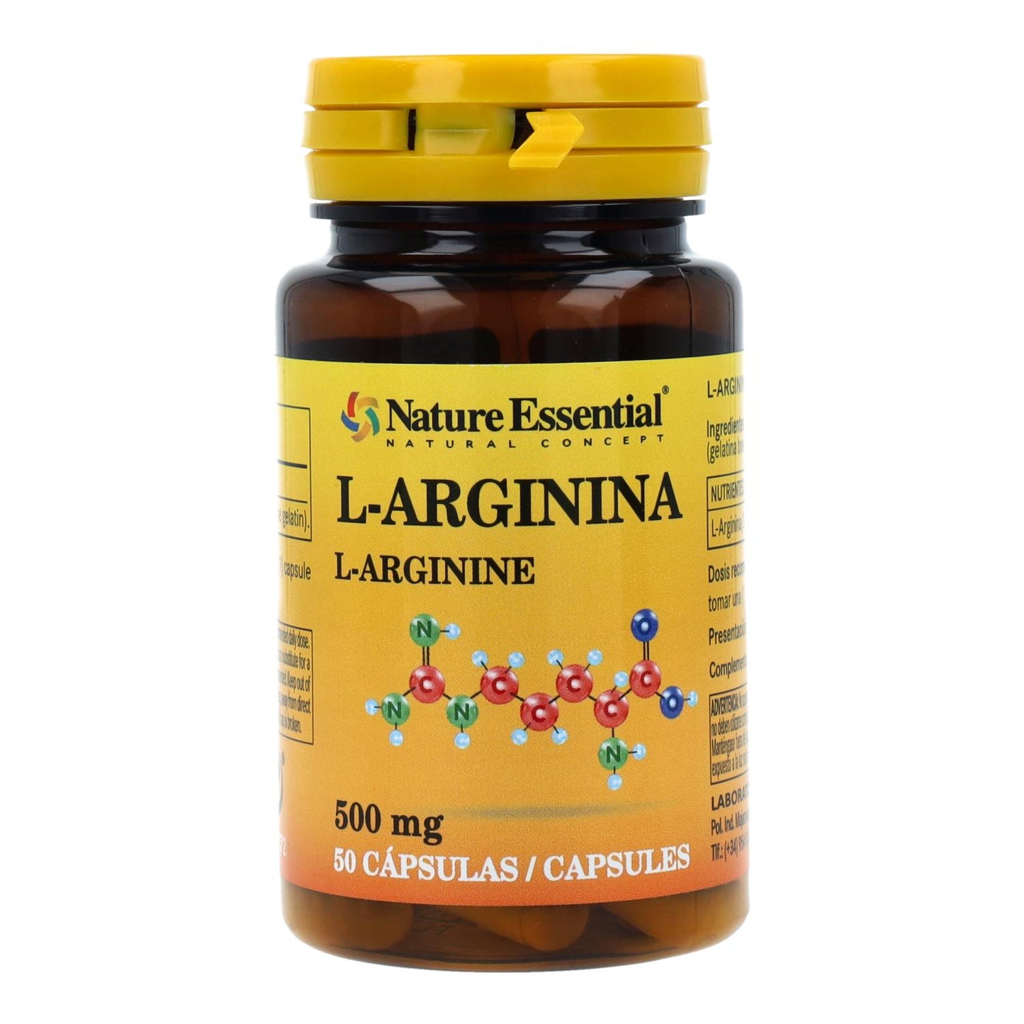 L-Arginina 500 mg Nature Essential, 50 Cápsulas