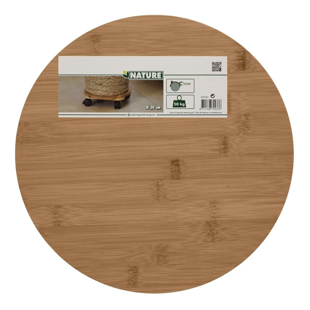 Nature Soporte Con Ruedas Para Plantas Redondo Bpc Marrón Ø30 Cm_3