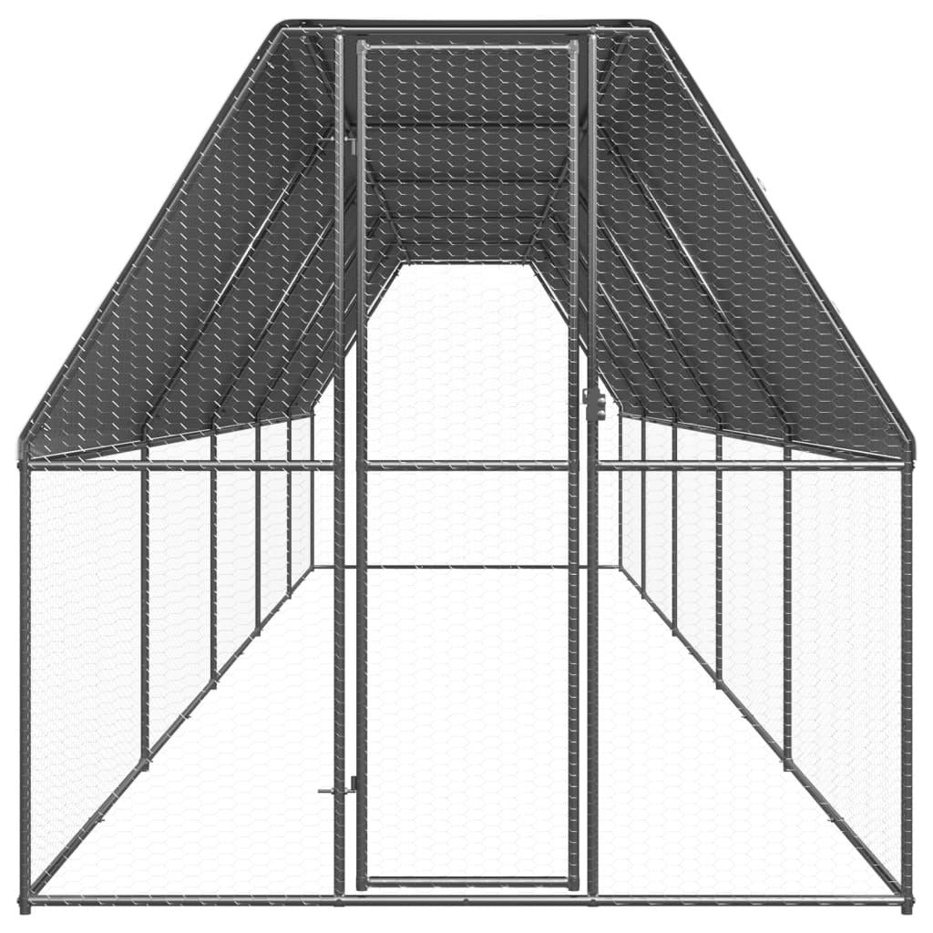 Vidaxl Jaula Gallinero De Acero Galvanizado 2x10x2 M_1