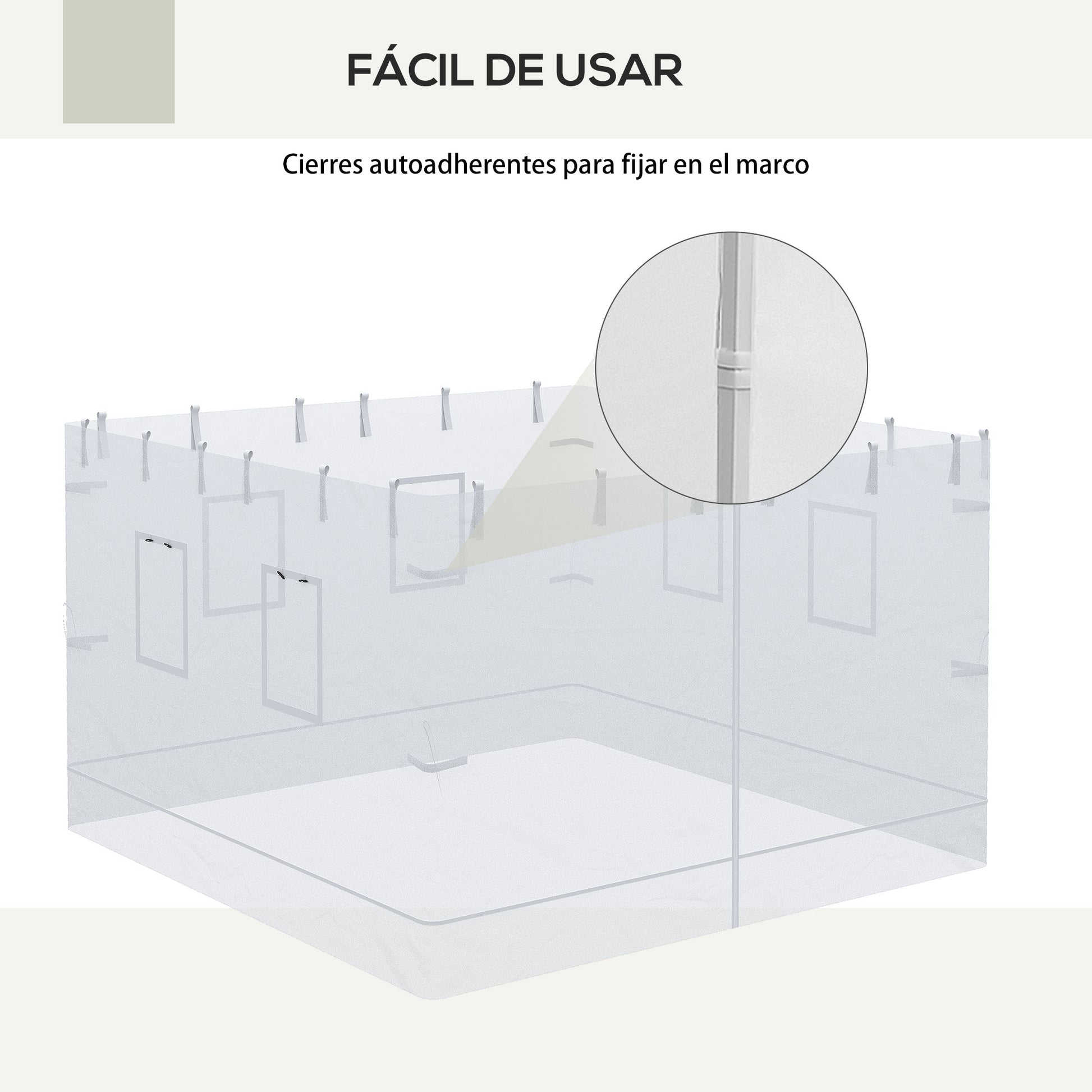 Outsunny 4 Paredes Laterales Para Carpa 300x195 Cm Con 6 Ventanas Puerta_5