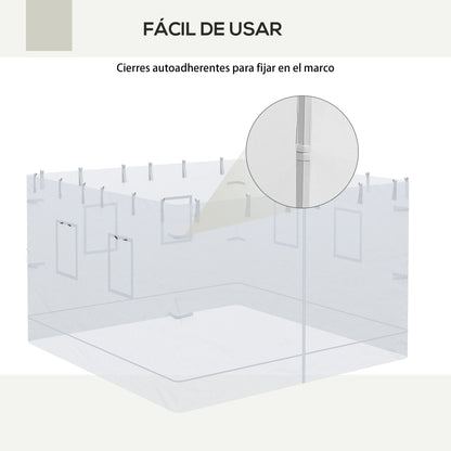 Outsunny 4 Paredes Laterales Para Carpa 300x195 Cm Con 6 Ventanas Puerta_5
