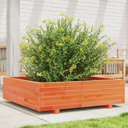 Jardinera De Madera Maciza De Pino Marrón Cera 90x90x26,5 Cm_1
