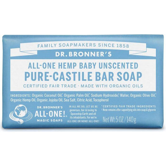 Sabonete em barra neutro para bebé Dr. Bronners 140 g